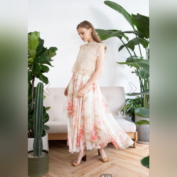 Women's Flowy Floral Maxi Skirt ChicWish - Picture 8 of 10